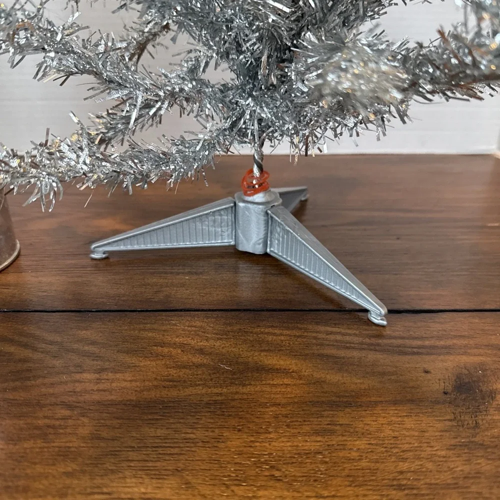 Target Silver‎ Tinsel Christmas Tree 2ft Retro Mid Century Modern Style 2003